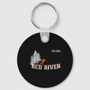 1980s Style Red River Nm Skiën Sleutelhanger