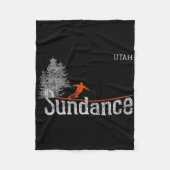1980s Style Sundance Utah  Skiing Fleece Deken (Voorkant)