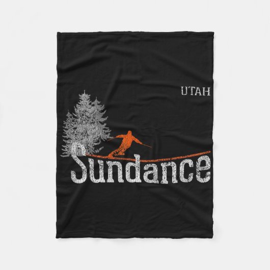 1980s Style Sundance Utah  Skiing Fleece Deken (Voorkant)