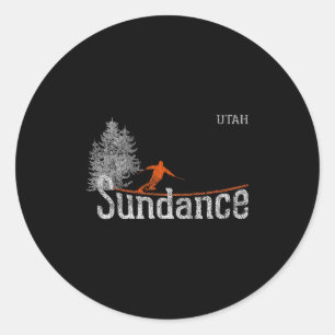 1980s Style Sundance Utah Skiing Ronde Sticker