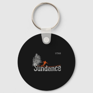1980s Style Sundance Utah  Skiing Sleutelhanger