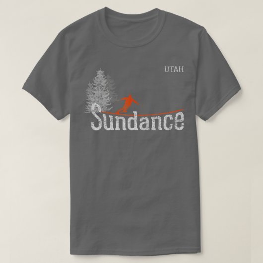 1980s Style Sundance Utah  Skiing T-shirt (Design voorkant)