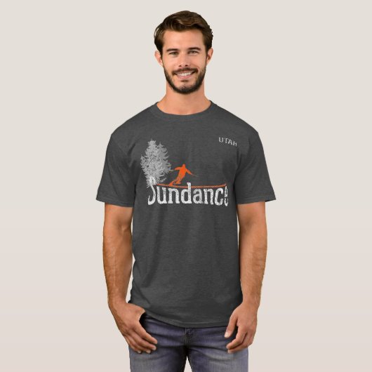 1980s Style Sundance Utah  Skiing T-shirt (Voorkant volledig)