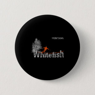 1980s Style Whitefish Montana  Skiën Ronde Button 5,7 Cm