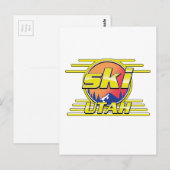 1980s Utah Ski-logo Briefkaart (Voorkant / Achterkant)