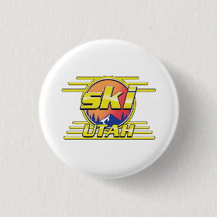 1980s Utah Ski-logo Ronde Button 3,2 Cm