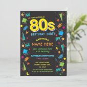 1980's Verjaardagsfeest 80's Uitnodigingen (Staand voorkant)