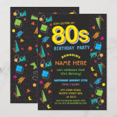 1980's Verjaardagsfeest 80's Uitnodigingen (Voorkant / Achterkant)