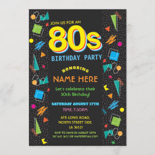 1980's Verjaardagsfeest 80's Uitnodigingen
