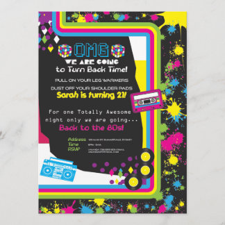1980s Volledig Geweldige Feestuitnodiging Kaart