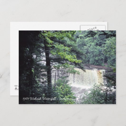 1980's Wabash River Waterval Indiana Mooi Briefkaart (Voorkant / Achterkant)