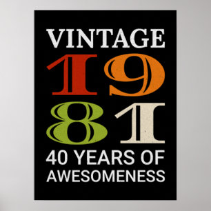 1981 40e verjaardag van het citaat Idea Birthday Poster