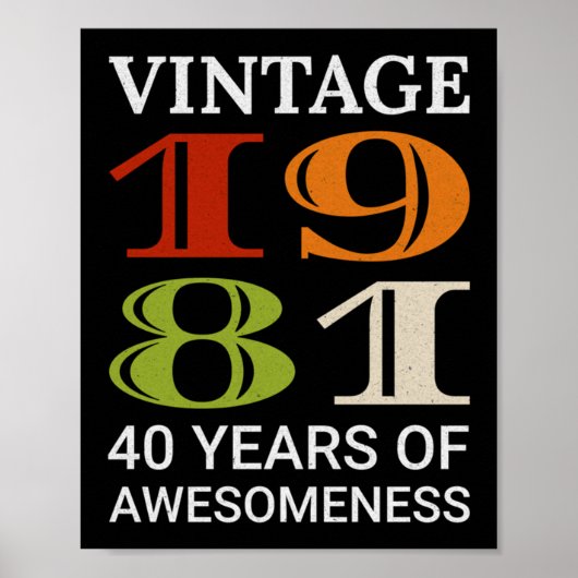 1981 40e verjaardag van het citaat Idea Birthday Poster (Voorkant)