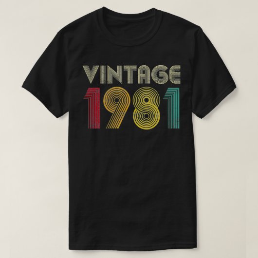 1981 41e verjaardag Mannen met retro-cadeau vrouw T-shirt (Design voorkant)
