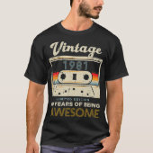  1981 Cassette 40 Geweldige 40e verjaardag T-shirt (Voorkant)