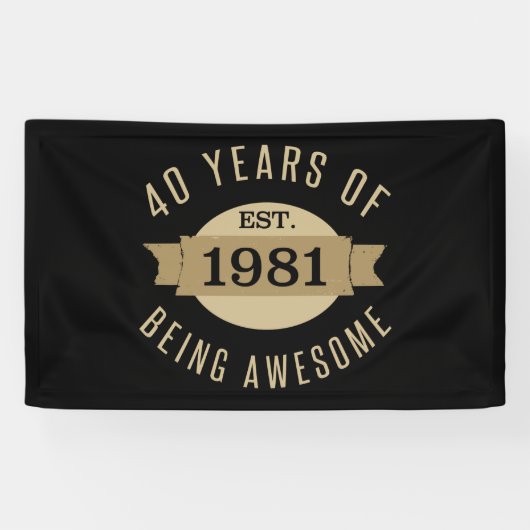 1981 Funny 40th Birthday Geweldige Spandoek (Horizontaal)