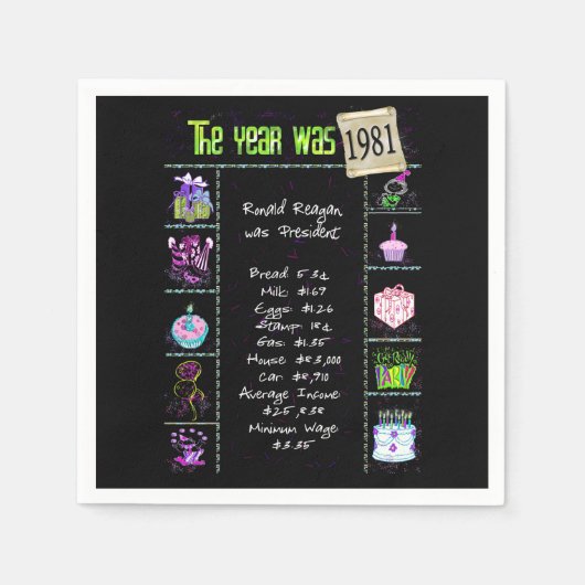 1981 Geboorte jaar Trivia Servet (Voorkant)