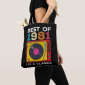 1981 Geboren op 40e verjaardag Vinyls Classic Mus Tote Bag (Dichtbij)