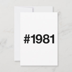 1981 Hashtag 44 Verjaardag Jubileum Bedankkaart