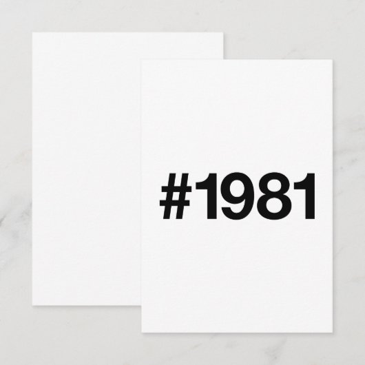 1981 Hashtag 44 Verjaardag Jubileum Bedankkaart (Voorkant / Achterkant)