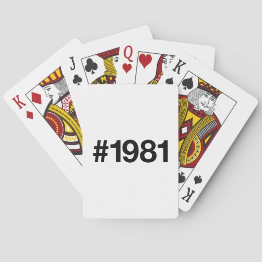 1981 Hashtag 44 Verjaardag Jubileum Pokerkaarten (Achterkant)