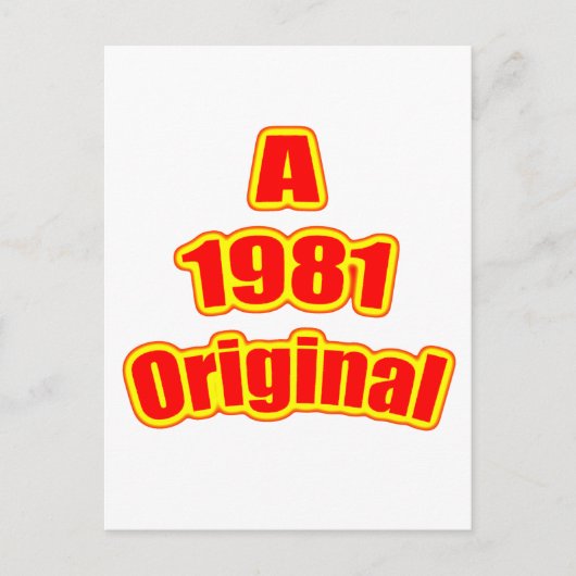 1981 Origineel rood Briefkaart (Voorkant)