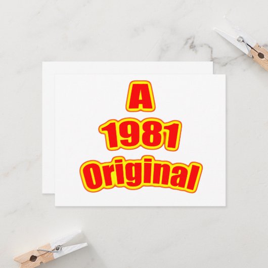 1981 Origineel Rood Kaart (Voorkant / Achterkant in situ)