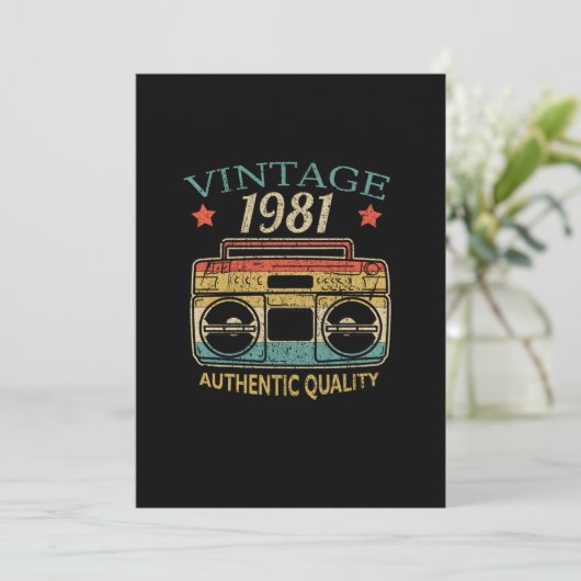  1981 Radio Authentic Quality B-Day Gift Kaart (Staand voorkant)