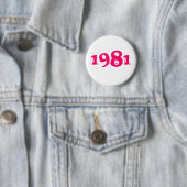 1981 Retro 80s Speldje Knop Helder Roze (In situ)