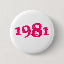 1981 Retro 80s Speldje Knop Helder Roze