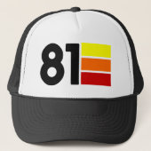 1981 Retro Birthday Poly Foam Trucker Hat Trucker Pet (Voorkant)