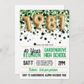 1981 Reünie van de middelbare school Kaart (Voorkant / Achterkant)