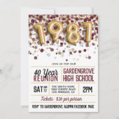 1981 Reünie van de middelbare school Kaart (Voorkant)