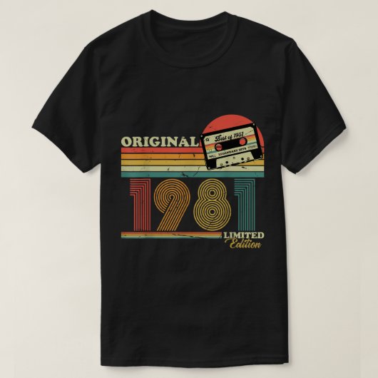 1981 verjaardagsretro Limited Edition mannen twee T-shirt (Design voorkant)