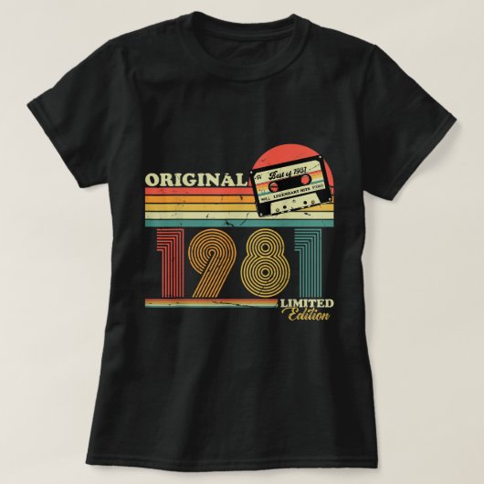 1981  verjaardagsretro Limited Edition mannen twee T-shirt (Design voorkant)
