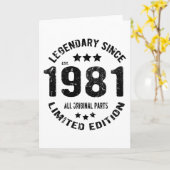 1981 Vintage Birthday Kaart (Gele Bloem)