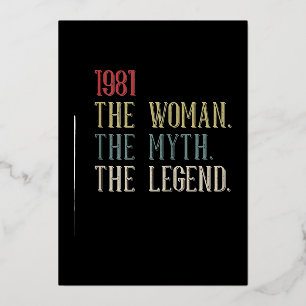 1981 Vrouw: Myth Legend Retro Folie Feestdagenkaart