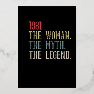 1981 Vrouw: Myth Legend Retro Folie Feestdagenkaart