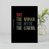 1981 Vrouw: Myth Legend Retro Folie Feestdagenkaart (Staand Voorkant)