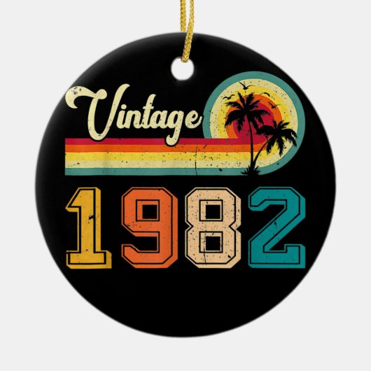 1982 40e Man van de geboorte Vrouwen Retro 40 Keramisch Ornament (Voorkant)