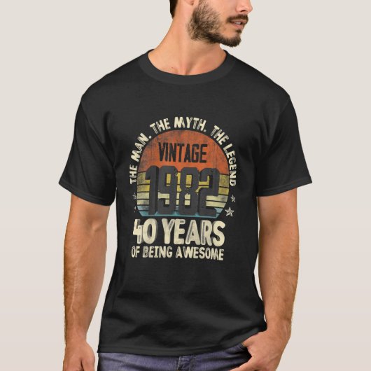 1982 40e verjaardag 40 jaar oud als a t-shirt (Voorkant)