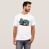1982-92 Blauwgroen auto van Camaro T-shirt (Voorkant volledig)