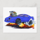 1982-92 Camaro Blue Car Briefkaart (Voorkant)