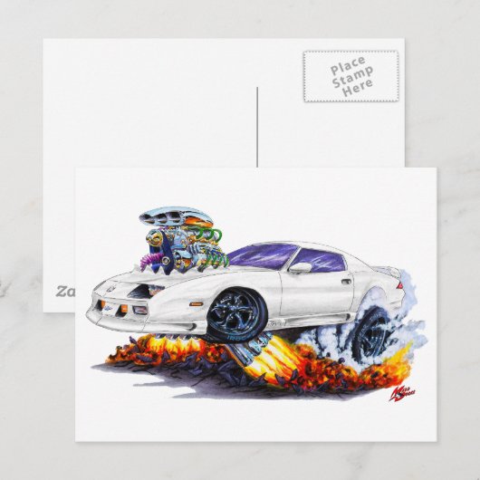 1982-92 Camaro White Car Briefkaart (Voorkant / Achterkant)