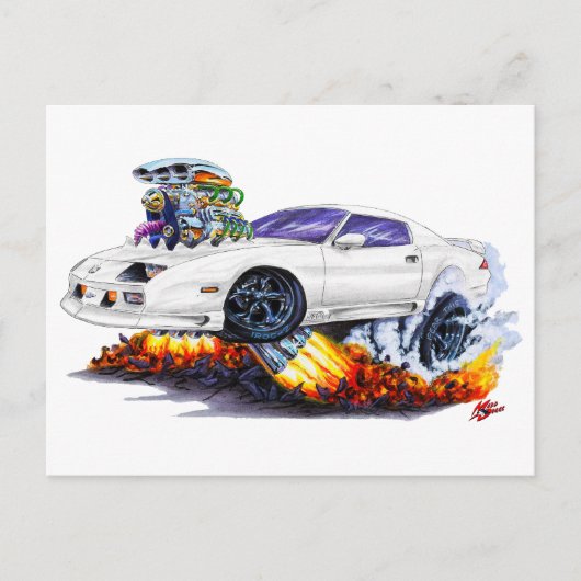 1982-92 Camaro White Car Briefkaart (Voorkant)