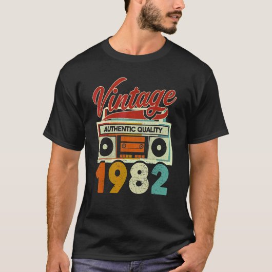  1982 Authentieke kwaliteit 1982 40e verjaardag T-shirt (Voorkant)