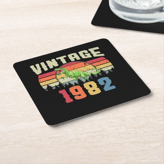  1982 Birthday Gift Kartonnen Onderzetters (Schuin)