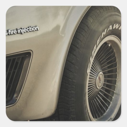 1982 Chevrolet Corvette Collector's Edition Wheel Vierkante Sticker (Voorkant)