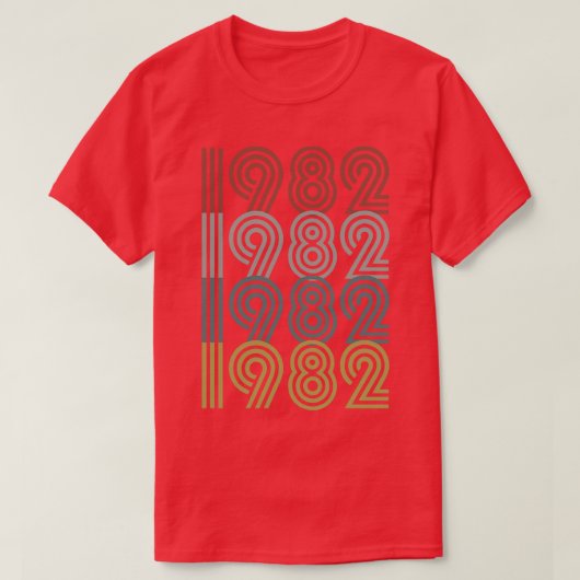1982 Geboorte jaar Retro stijl T-shirt (Design voorkant)