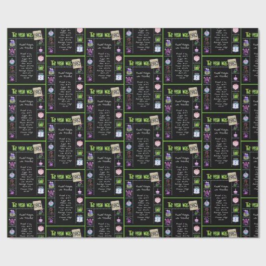 1982 Geboortejaar Trivia Cadeaupapier (Vlak)